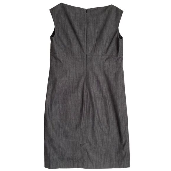 Calvin Klein Sheath Dress 10 Gray Sleeveless Square Neck Knee Length Business - Picture 2 of 8